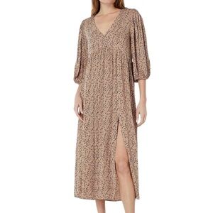 Saltwater LUXE Turner Leopard Print 3/4 Sleeve Maxi Dress